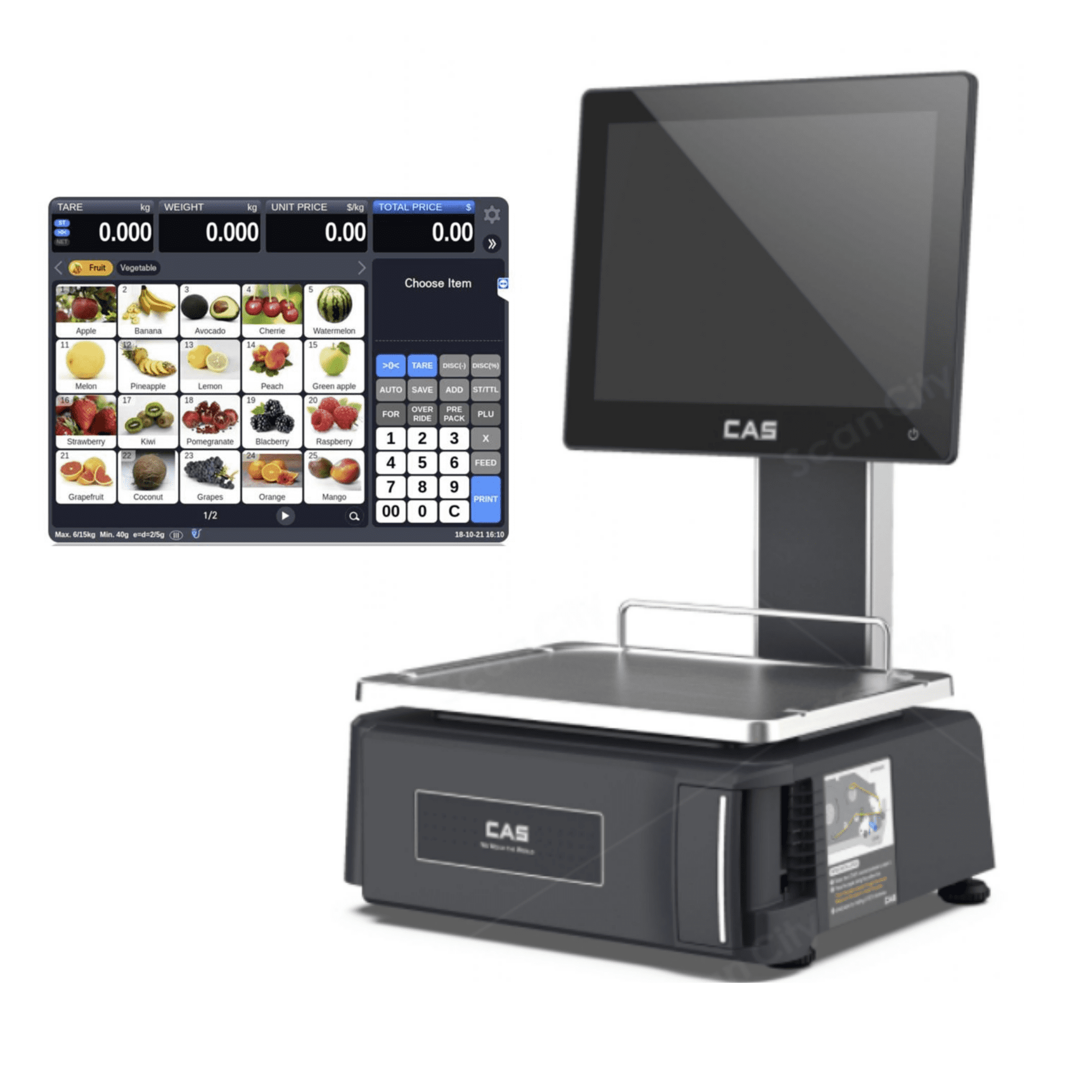 Cas CL 8000 Label Printing Scales 15-30 Kg  + Wifi