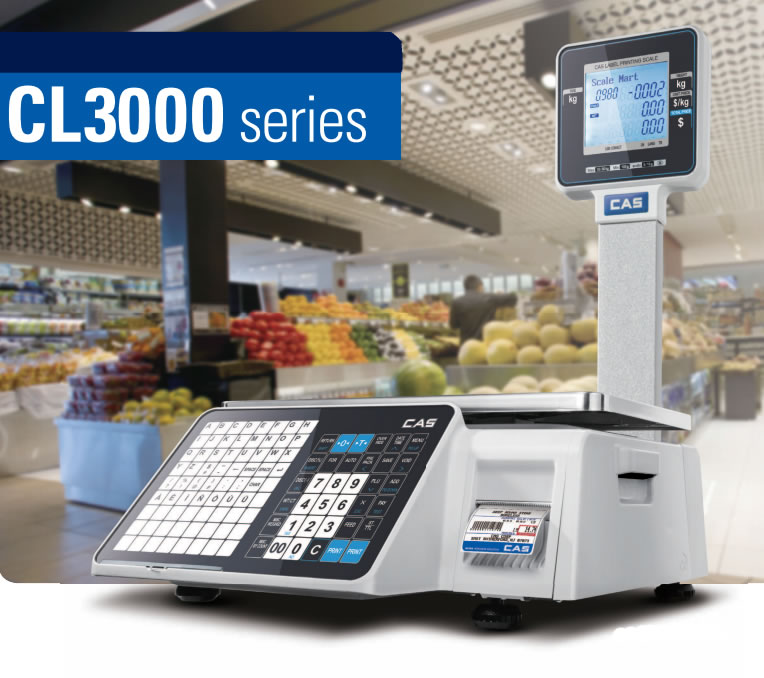 CAS CL-3000 Label Printing Scales (15 kg-30 kg)